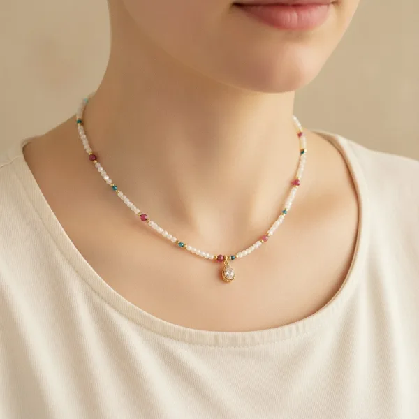 Colourful Teardrop Necklace